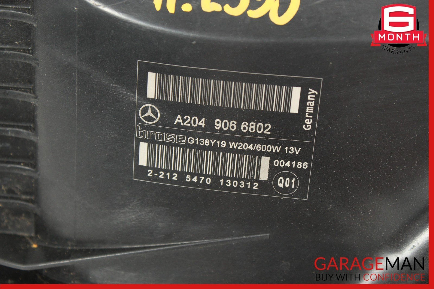 08-18 Mercedes W212 E350 C300 Engine Radiator Cooling Fan Motor Assembly OEM