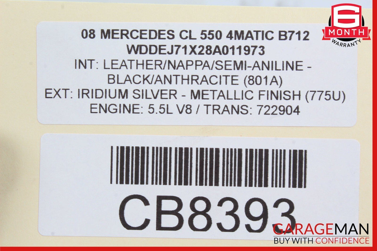 07-14 Mercedes W216 CL550 CL600 Rear Left Side Window Regulator Motor OEM