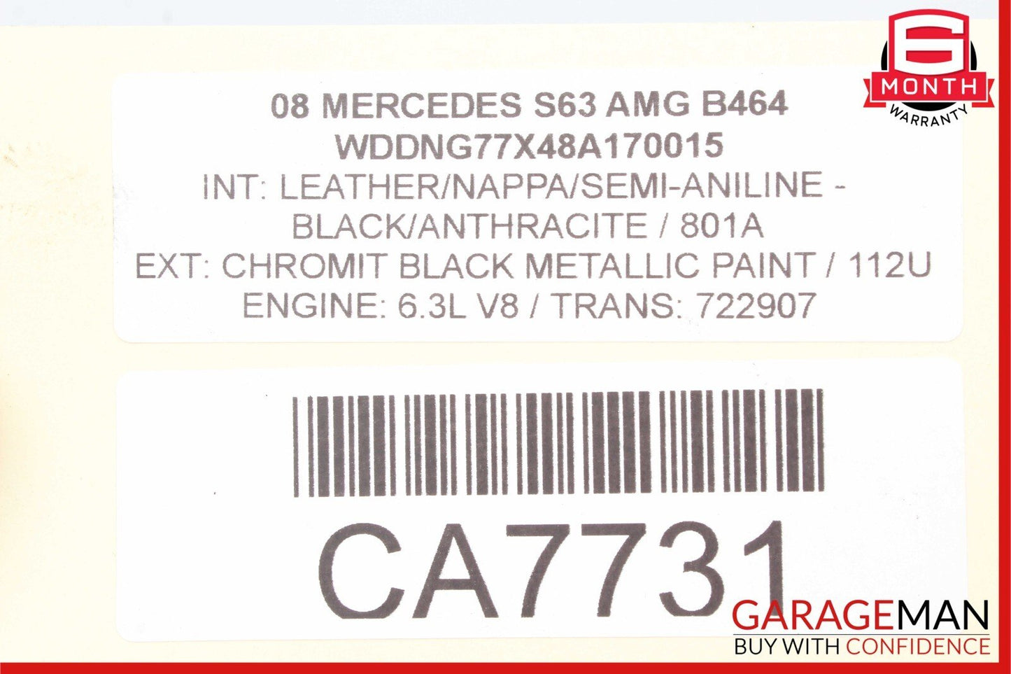 07-10 Mercedes W221 S63 S65 CL63 AMG Rear Right Side Exhaust Muffler Tip Assy