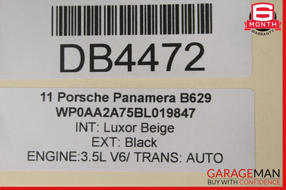 10-16 Porsche Panamera 970 Front Hood Bonnet Panel Cover Black