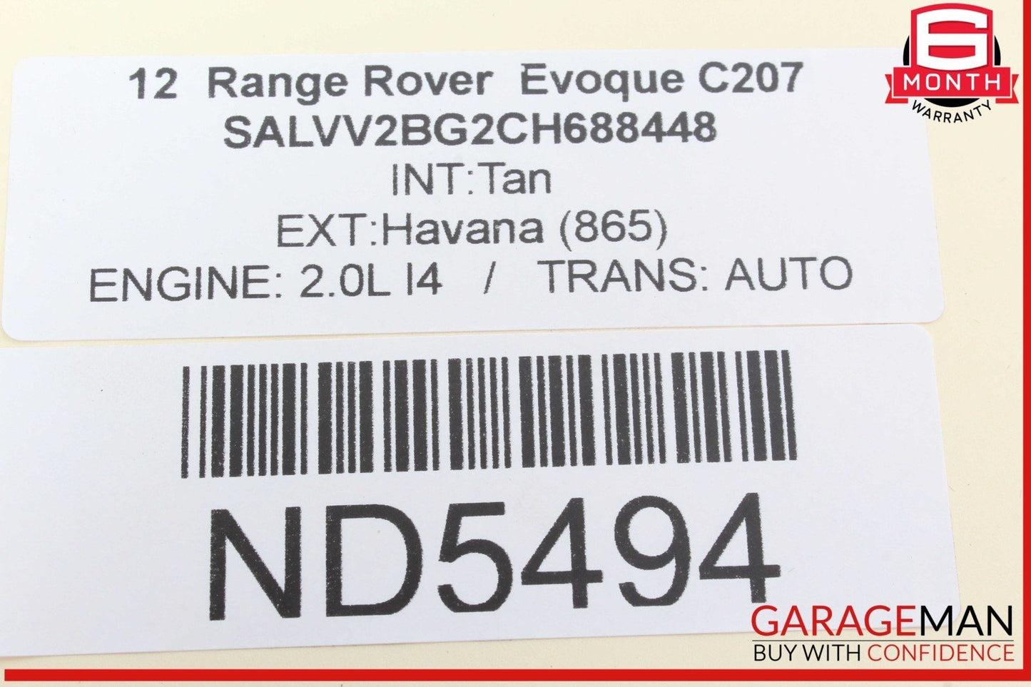 12-17 Range Rover Evoque Front Right Passenger Side Exterior Door Handle OEM