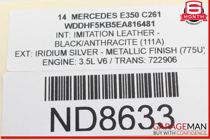10-17 Mercedes W212 E350 CLS550 Rear Left Driver Side Exterior Door Handle OEM