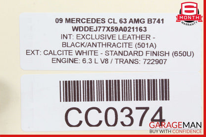 07-14 Mercedes W216 CL63 S63 AMG Central Door Lock Dynamic Vacuum Pump Assembly