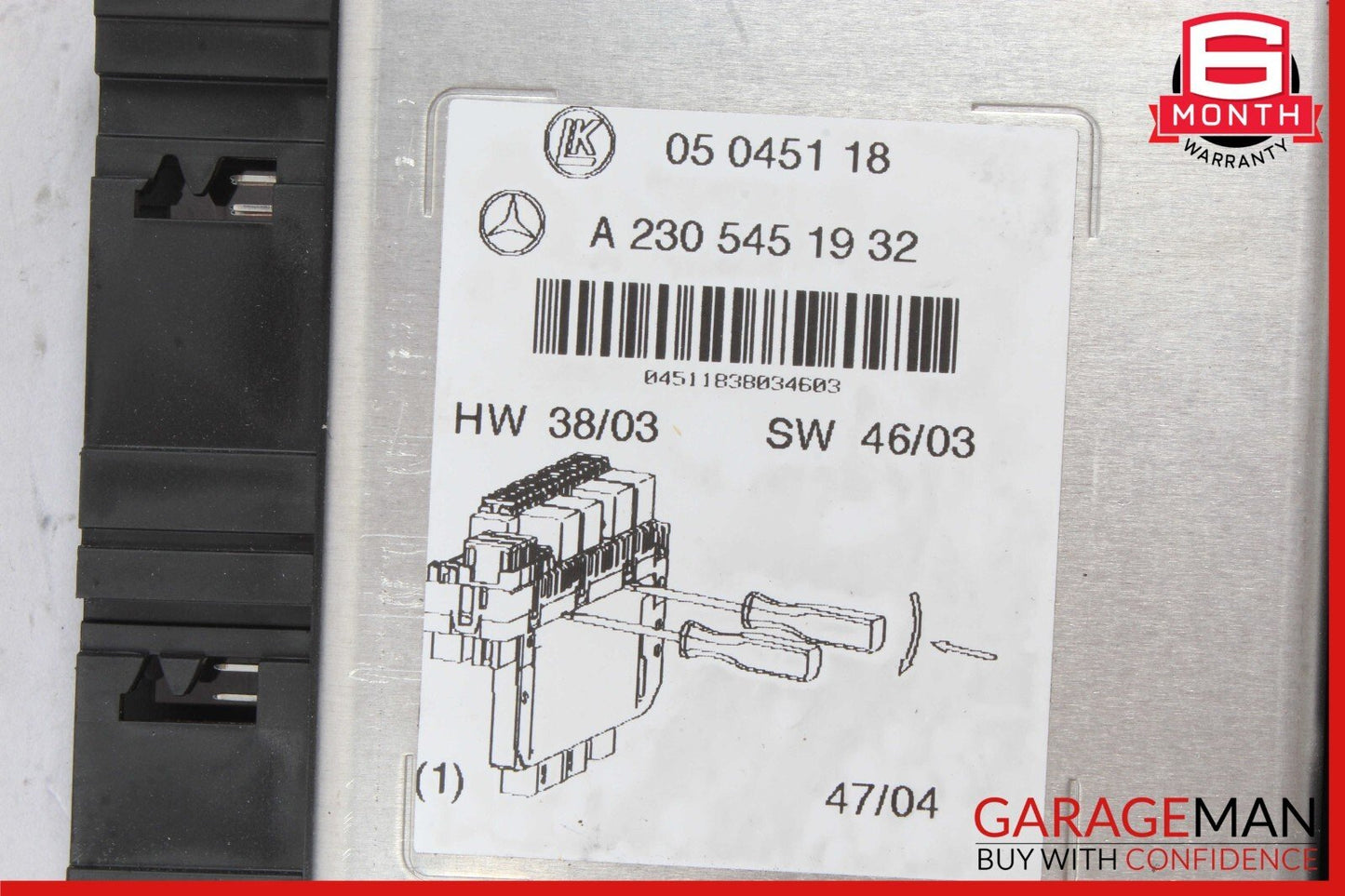 03-12 Mercedes R230 SL550 SL65 AMG Front Left SAM Fuse Box Control Module Assy