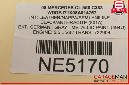07-14 Mercedes W216 CL550 Front Left Driver Side Exterior Door Handle OEM