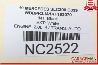 12-20 Mercedes R172 SLC300 Convertible Top Left C Pillar Brace Support OEM