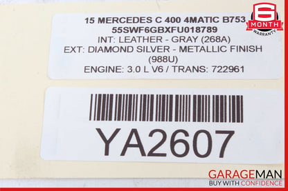 15-20 Mercedes W205 C300 C350 C350e Rear Fuse Box Relay Control Module Assy