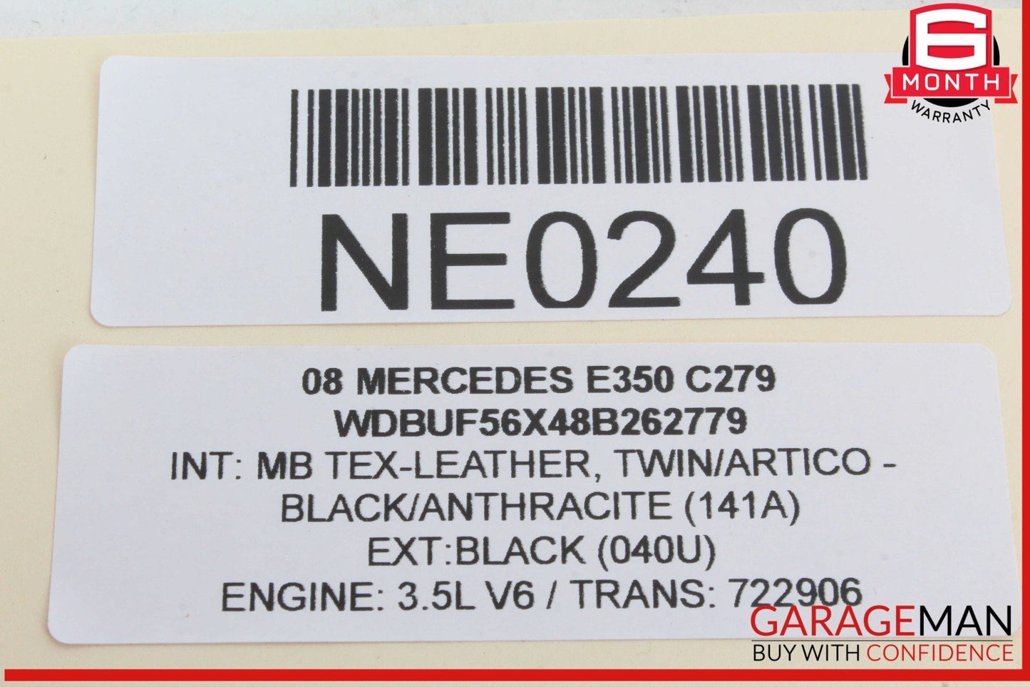 03-11 Mercedes W211 E350 CLS500 Rear Overhead Dome Light Gray 2118201812 OEM
