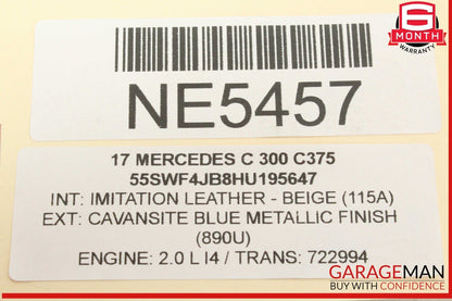 15-20 Mercedes W205 C300 Rear Left Side Spindle Knuckle Wheel Hub Bearing OEM