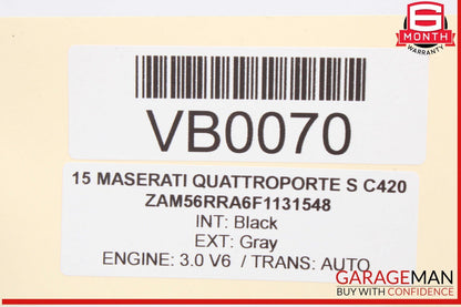 14-17 Maserati Quattroporte S Rear Trunk Lid Moulding Plate w/ Lights & Camera