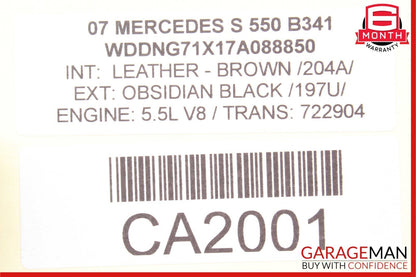 07-09 Mercedes W221 S550 Ash Tray Ashtray Lighter Compartment Trim Brown OEM