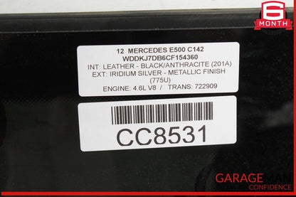 10-17 Mercedes W204 C250 E550 Coupe Panoramic Sunroof Rear Window Glass OEM