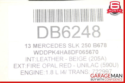 12-15 Mercedes R172 SLK250 1.8L Rear Differential Diff Axle Carrier 3.07 OEM