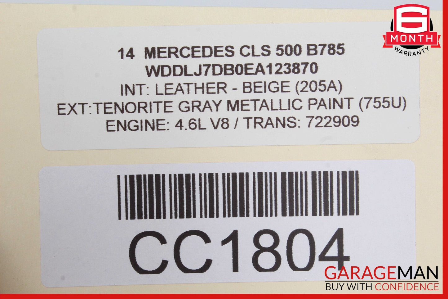 12-14 Mercedes W218 CLS550 Front Right Side Lower Bottom Seat Cushion Beige OEM