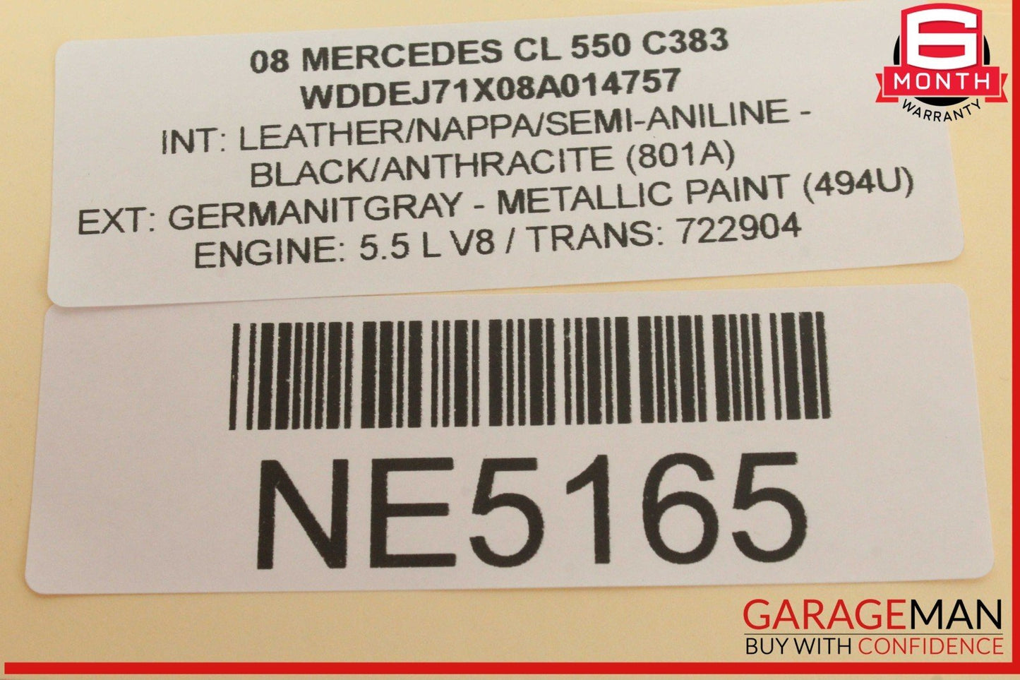 07-14 Mercedes W216 CL550 Rear Right Passenger Side Window Regulator Motor OEM