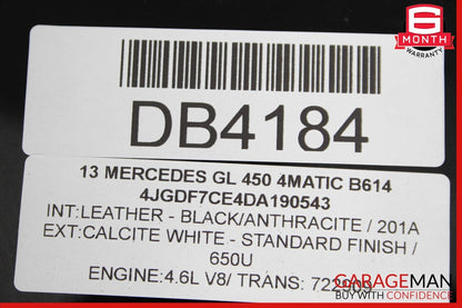 13-16 Mercedes X166 GL450 GL550 Rear Third Row Pano Panoramic Sunroof Glass OEM
