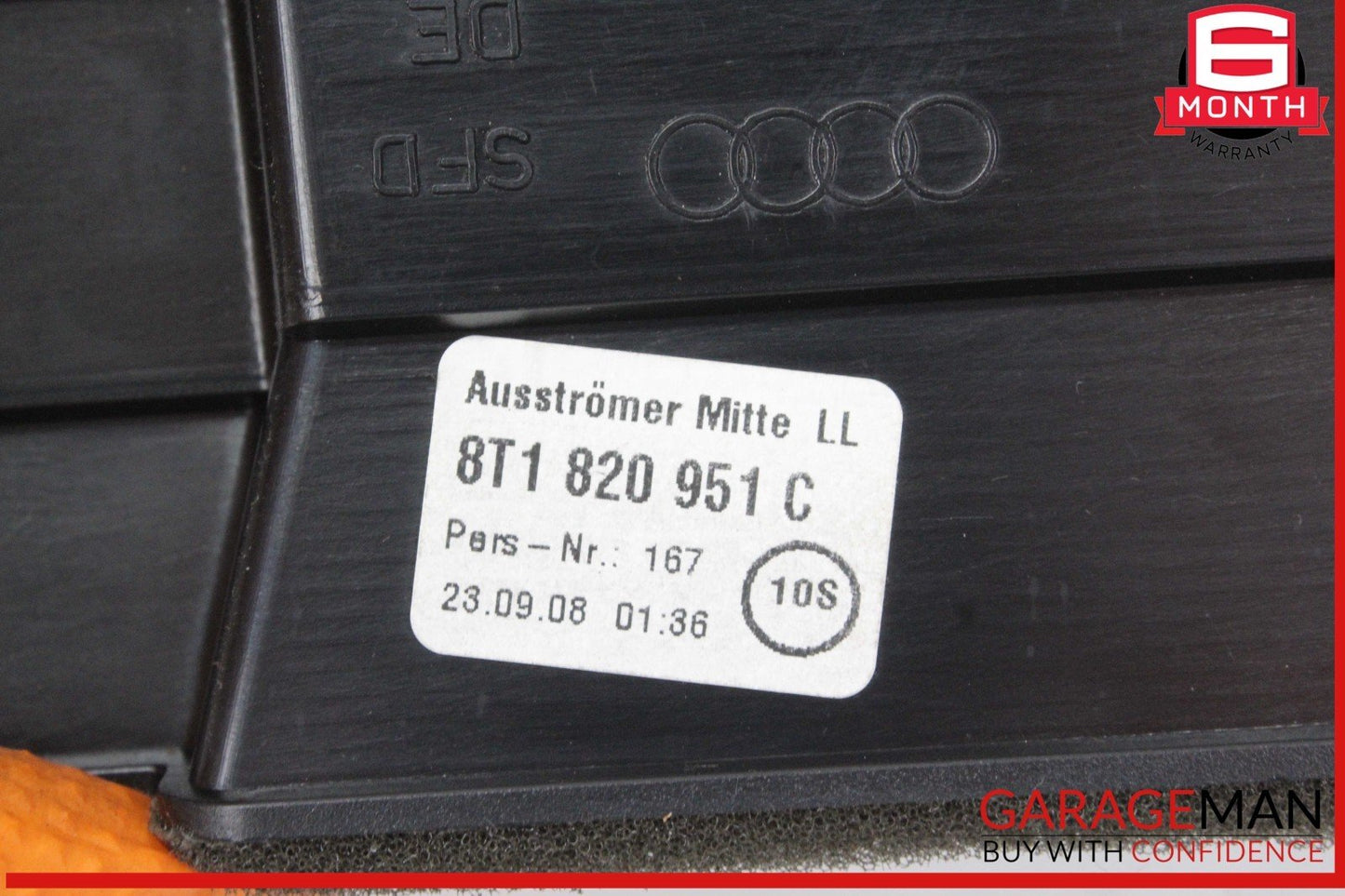 09-17 Audi A4 S5 Front Center Dash Dashboard AC Air Vent Grille 8T1820951C OEM