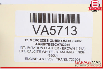 05-13 Mercedes X164 GL450 4MATIC Front Right Engine Timing Chain Cover Plate OEM