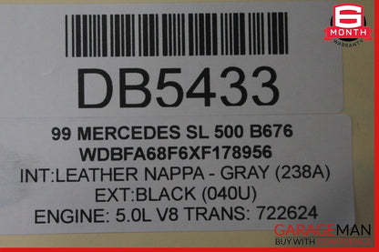 99-02 Mercedes R129 SL500 Rear Diff Differential Axle Carrier Gear Ratio 2.65