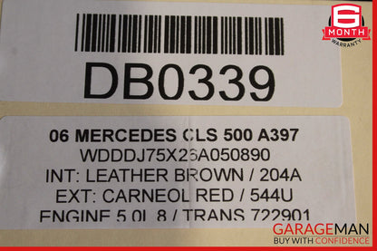 06-11 Mercedes W219 CLS500 Front Hood Bonnet Cover Panel Assembly Red OEM
