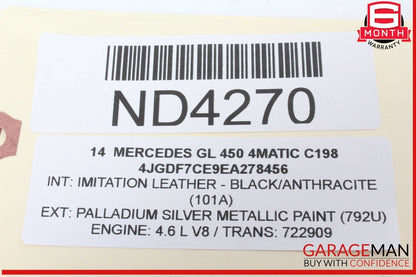 12-16 Mercedes X166 GL450 4MATIC Rear Left Driver Side Exterior Door Handle OEM