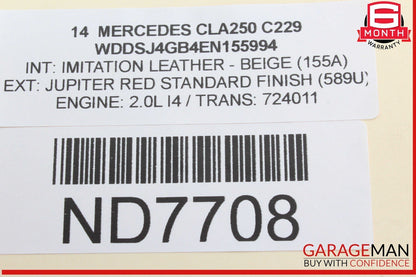 11-20 Mercedes W117 CLA250 Left Side Intake Camshaft 2700501247 OEM