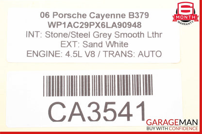 03-06 Porsche Cayenne 955 Rear Right Side Quarter Window Glass Panel White