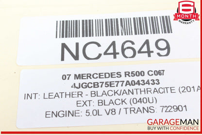 06-10 Mercedes W251 R500 R350 R550 Front Left Side Door Rear View Mirro Black