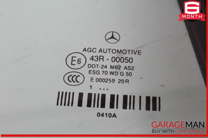 11-17 Mercedes W207 E350 Convertible Rear Right Quarter Window Glass OEM