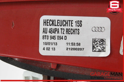 12-17 Audi A5 S5 RS5 Rear Right Passenger Side LED Inner Tail Light Lamp OEM
