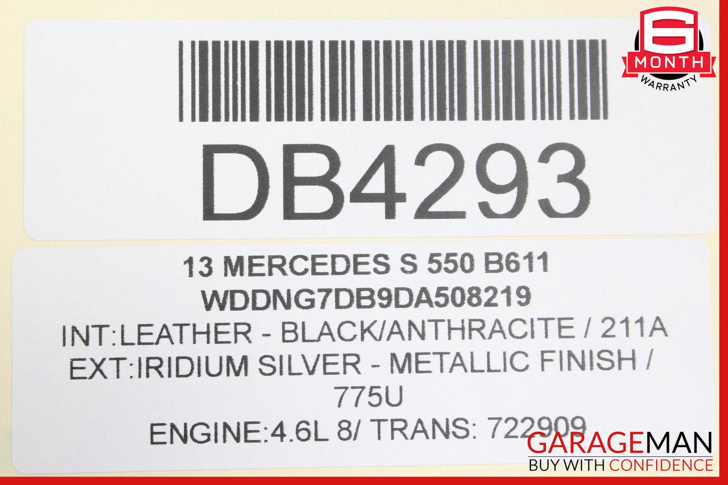 10-13 Mercedes W221 S550 Front Left Side Top Upper Seat Cushion OEM