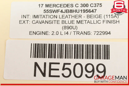 15-18 Mercedes W205 C300 C400 C350e Rear Trunk SAM Control Module Unit OEM