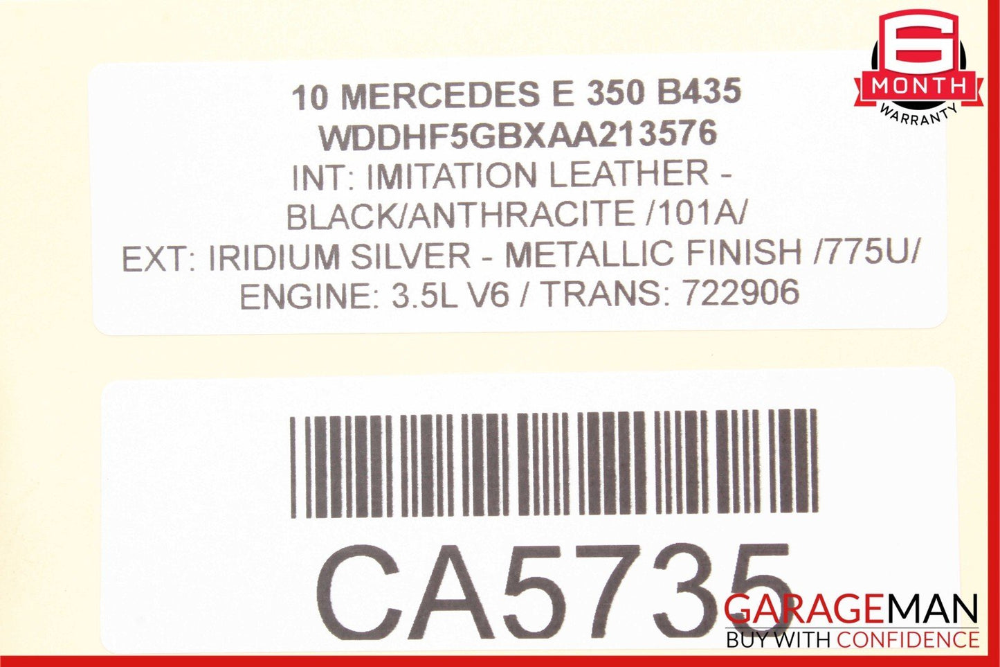 10-13 Mercedes W212 E350 E400 E63 AMG Front Left Exterior Door Handle Black