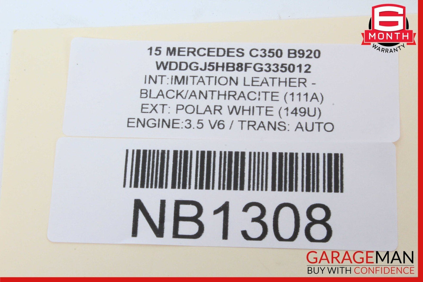 15-20 Mercedes W205 C350 Coupe Rear Right & Left Seat Bolster Cushion Cover Pad