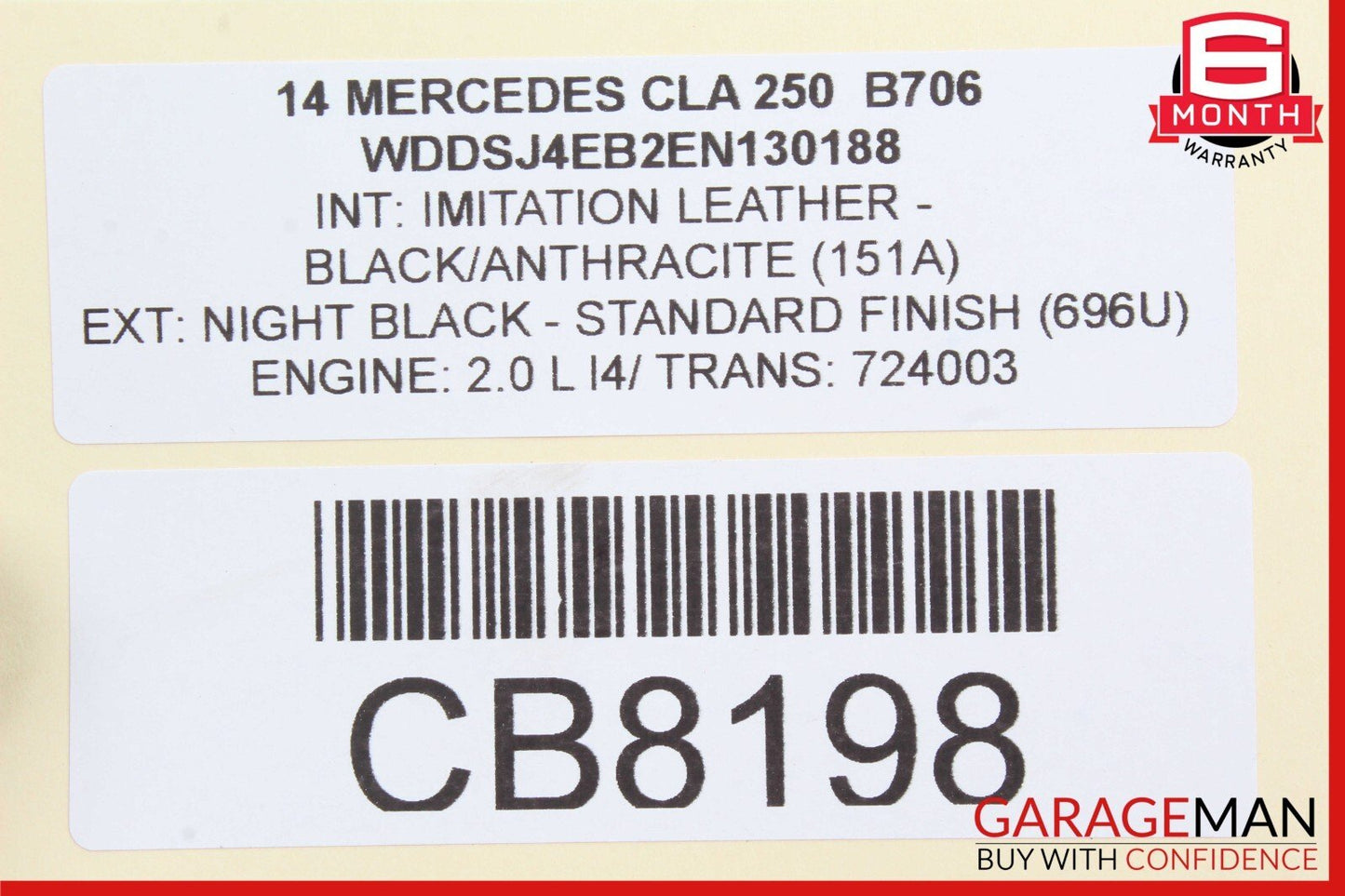 08-17 Mercedes W204 C250 C300 CLA250 Front Left Side Exterior Door Handle Black