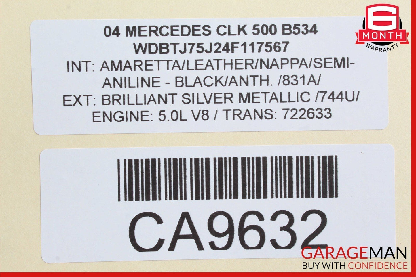 03-09 Mercedes SL500 CLK500 Driver 4 Spoke Steering Wheel Leather Anthracite
