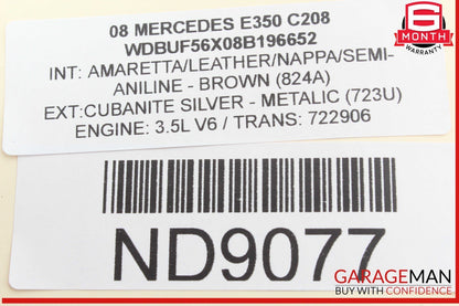 07-09 Mercedes W211 E350 CLS550 Front Right Side Seat Belt Buckle Black OEM
