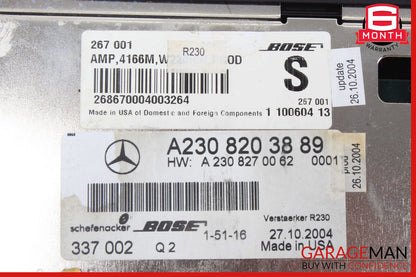 05-08 Mercedes R230 SL500 SL55 AMG Bose Audio Amplifier Amp Control Module Unit