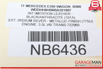 10-16 Mercedes W212 E350 Wagon Front Overhead Dome Light Lamp Reading Map