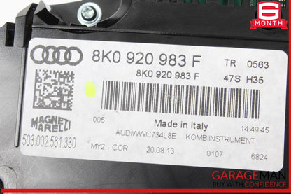 13-16 Audi A4 Speedometer Instrument Cluster Gauge 8K0920983F OEM