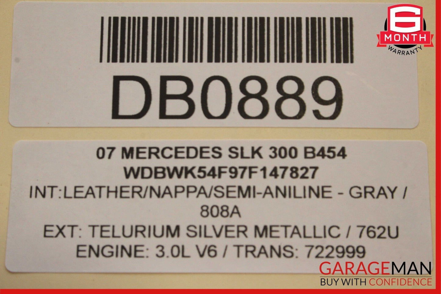 05-11 Mercedes R171 SLK350 SLK55 Convertible Hard Top Roof Folding Panel Silver