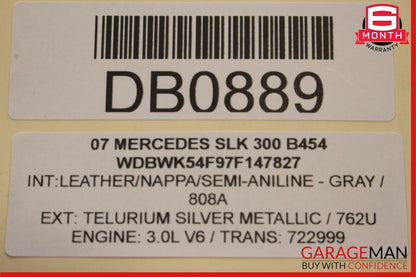 05-11 Mercedes R171 SLK350 SLK55 Convertible Hard Top Roof Folding Panel Silver