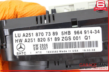 06-13 Mercedes X164 GL450 4MATIC Front A/C AC Heater Climate Control Switch OEM