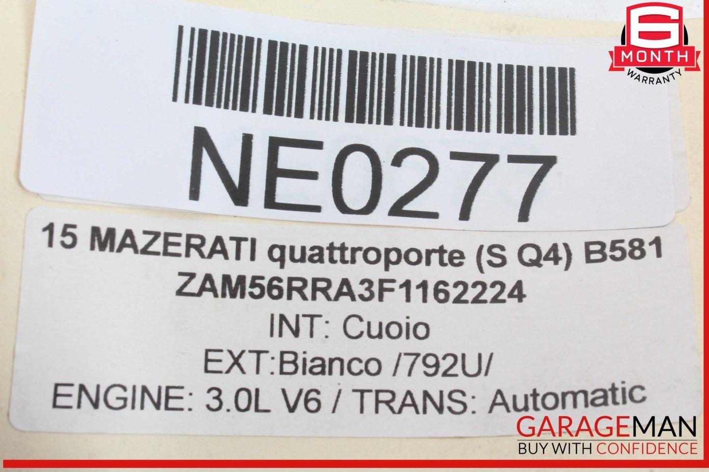 14-17 Maserati Quattroporte S Q4 Front Left Side Door Rear View Mirror White OEM