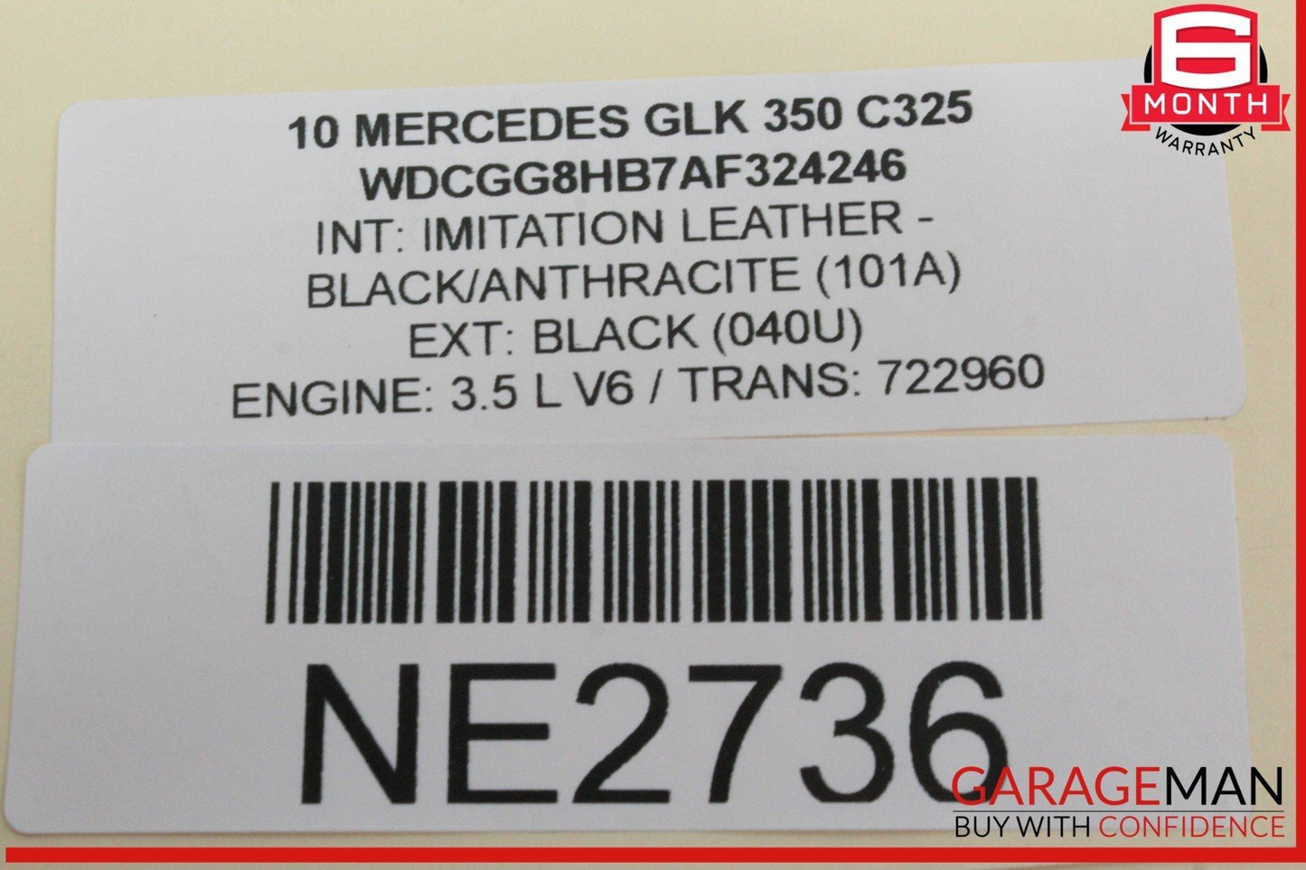 08-16 Mercedes X204 GLK350 Rear Right Side Door Window Regulator Motor OEM