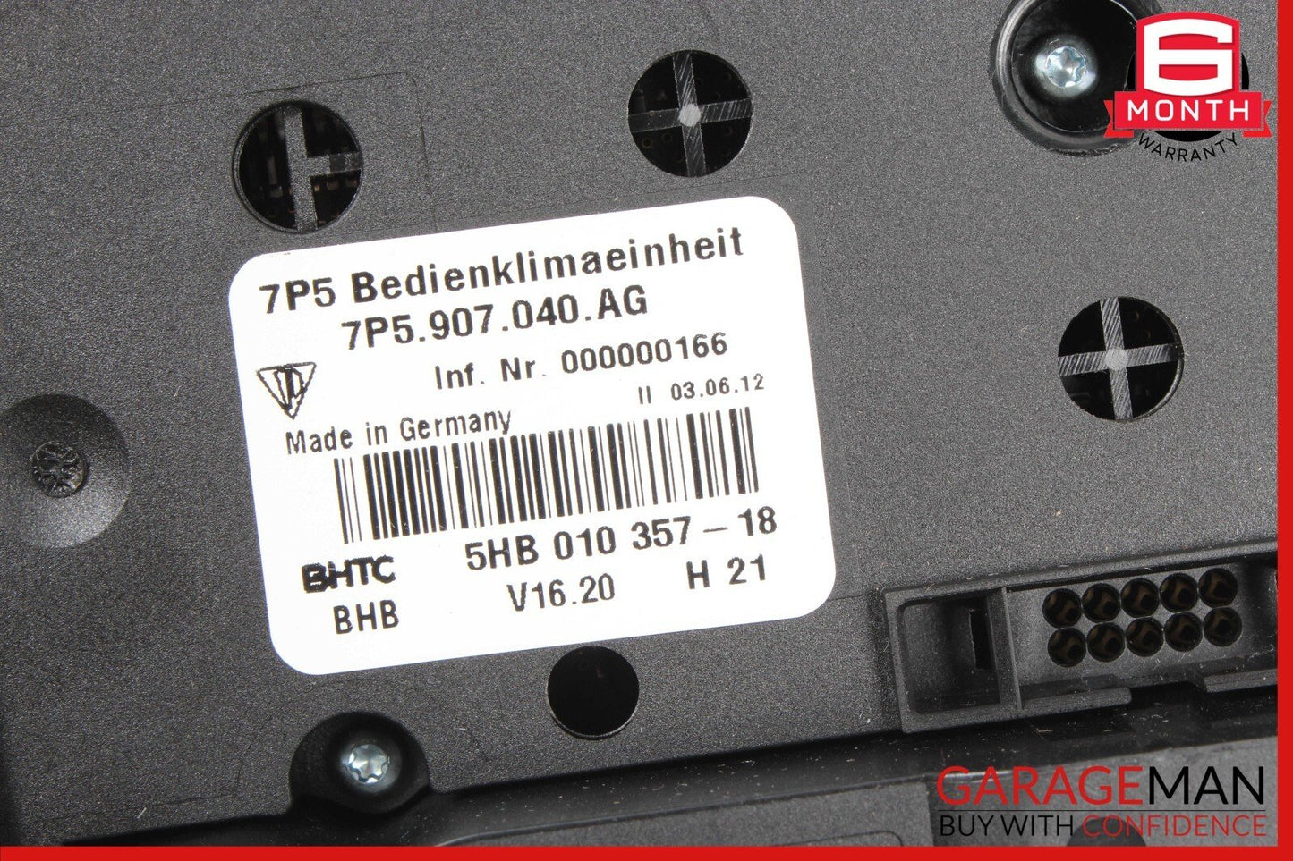 11-17 Porsche Cayenne 958 Front Center Console AC A/C Heater Climate Controller