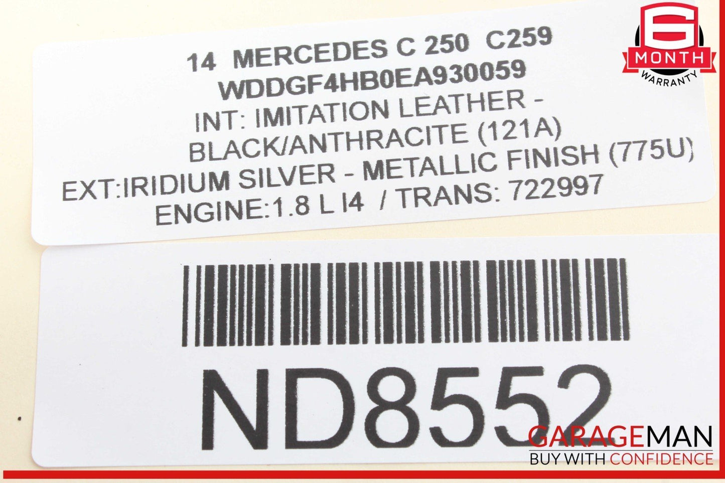 12-14 Mercedes W204 C250 C300 C350 Rear Left Side Exterior Door Handle OEM