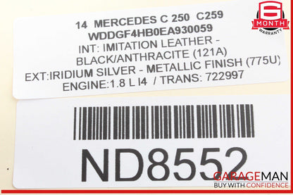 12-14 Mercedes W204 C250 C300 C350 Rear Left Side Exterior Door Handle OEM