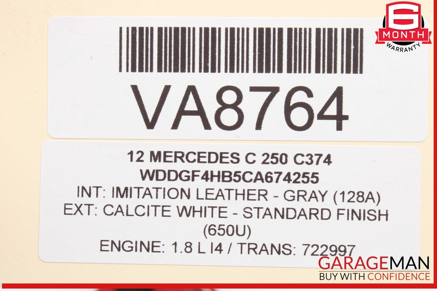 12-14 Mercedes W204 C250 C300 Rear Left Driver Side Tail Light Lamp LED OEM