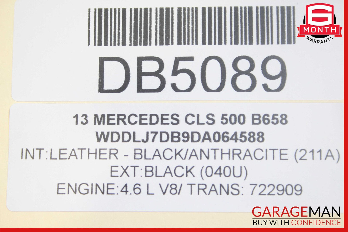 12-14 Mercedes W218 CLS550 Rear Right Side Interior Door Panel OEM